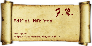 Füsi Márta névjegykártya
