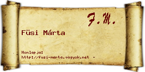 Füsi Márta névjegykártya